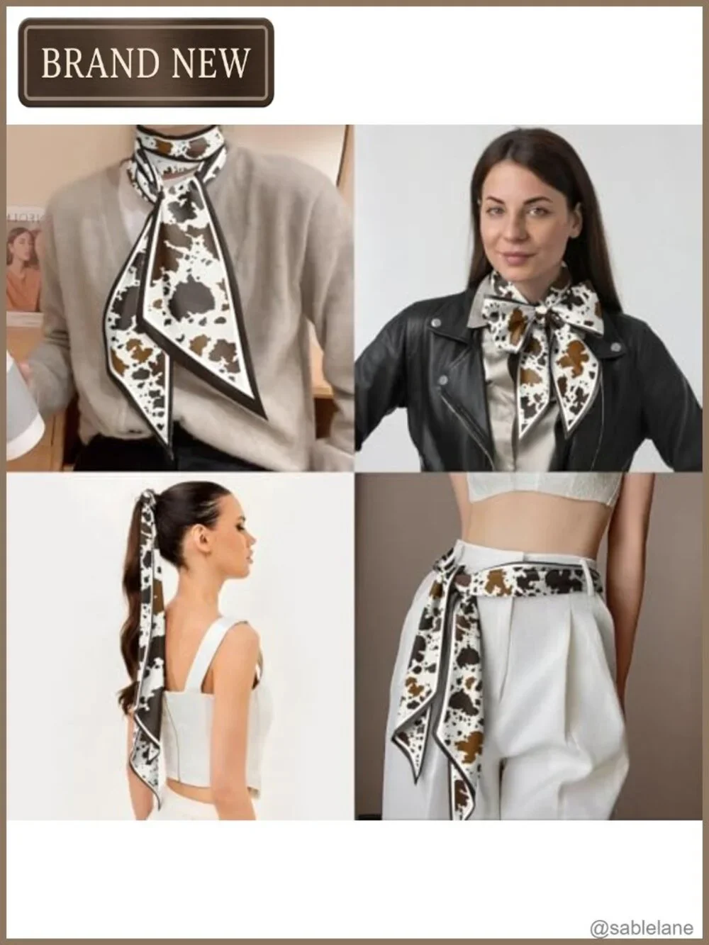 Silk Feeling Satin Scarf Long Thin Fashion Hair Neck Handbag Decoration